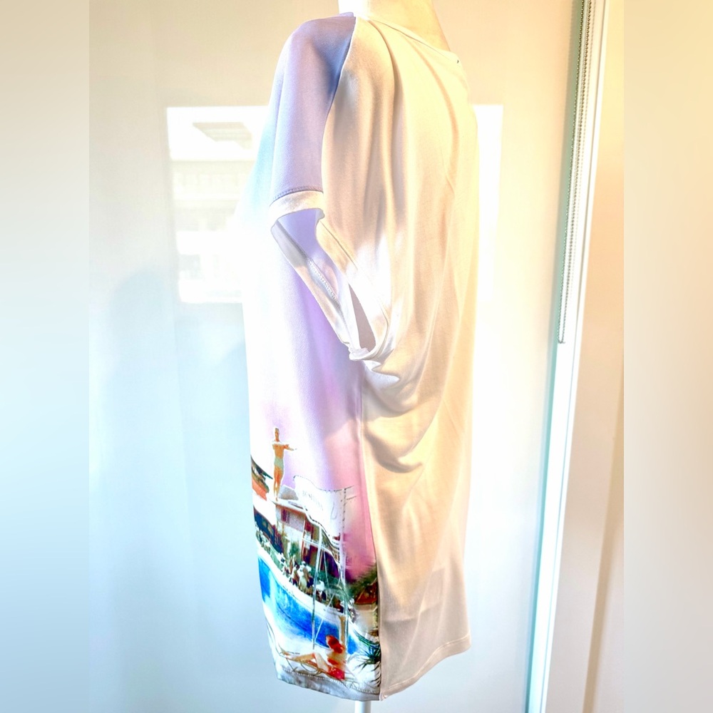 Olsen Europe Women's Graphic Print Blouse Top with Tshirt back - Picture 4 of 9